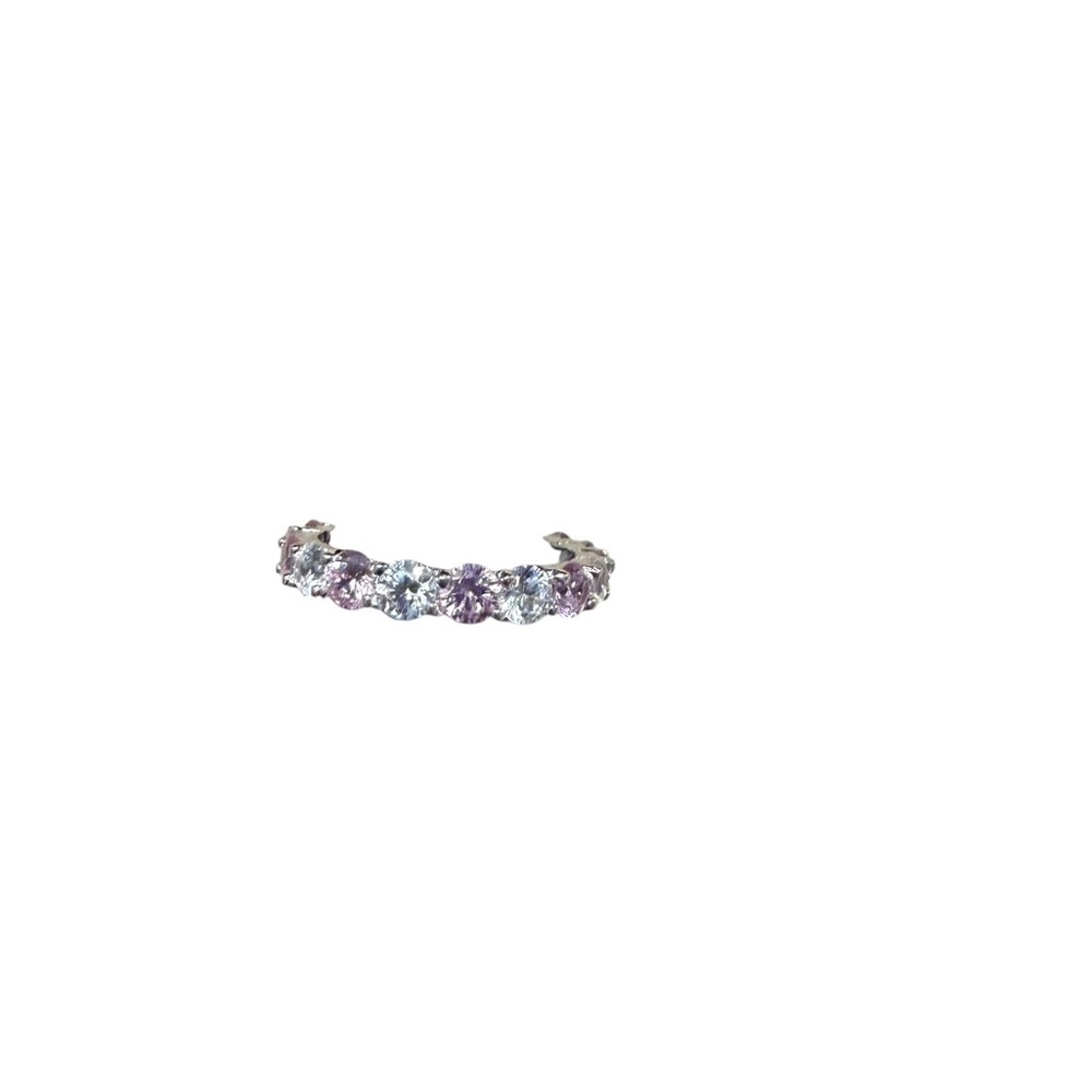NEW Sterling Forever Silver Pink and White Gemstone Eternity Ring Size 8.5 - Picture 2 of 4